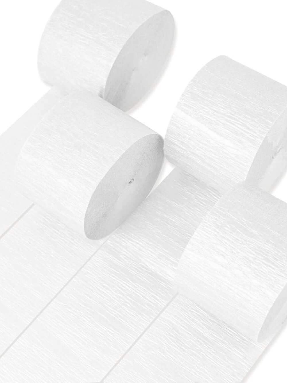 White Crepe Paper Streamers 4pcs 328 FT Pearl White Streamers